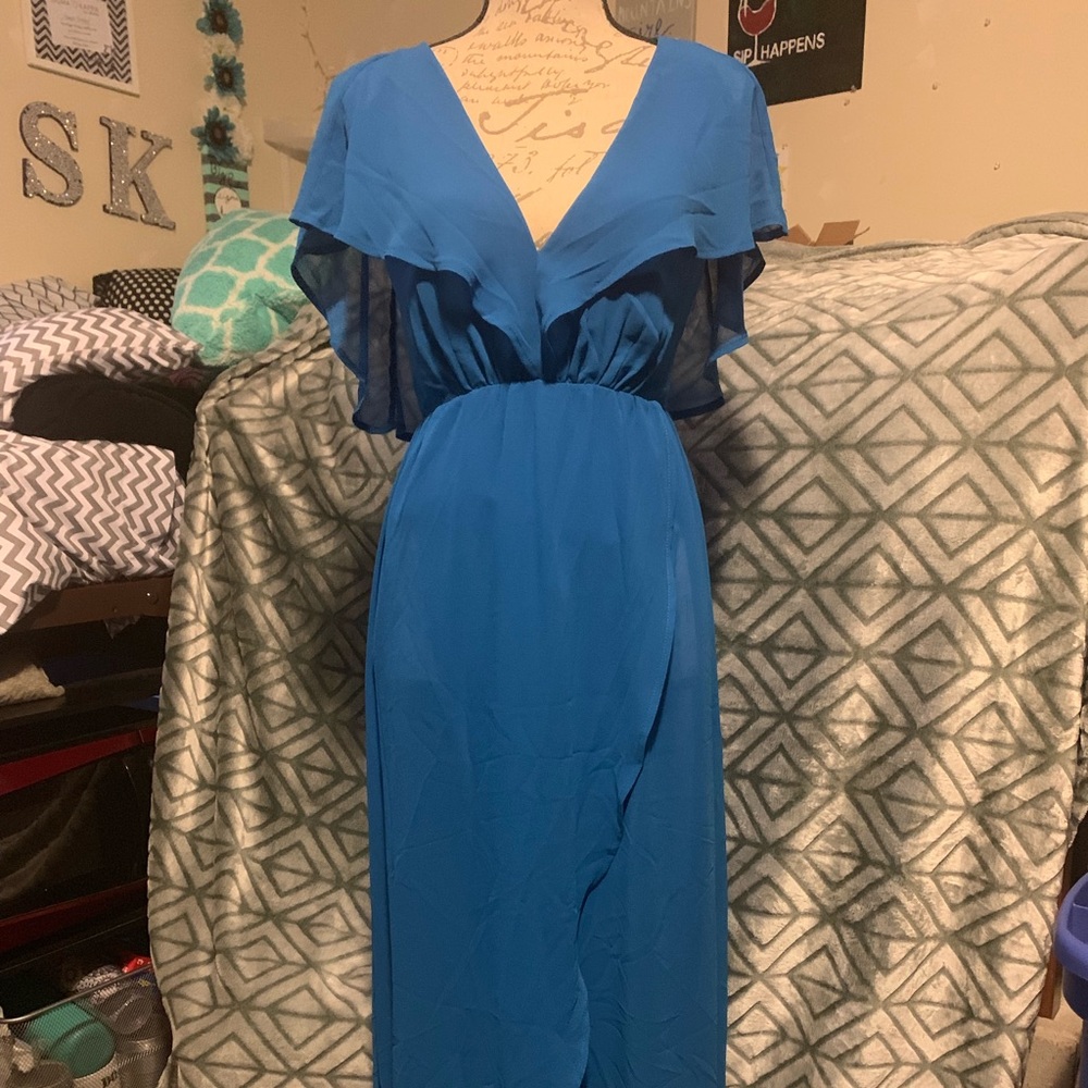 Romeo & Juliet Couture Blue Maxi Dress Sz S